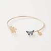 Fable England Enamel Blue Butterfly Bangle