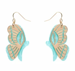 Erstwilder La Belle Epoque Butterfly Drop Earrings Mint