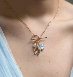 Fable England Enamel Blue Butterfly Necklace -Fashion Shoe Store ButterflyNL3 69952b0e 4bf2 411a 9cbb bf8b89991115