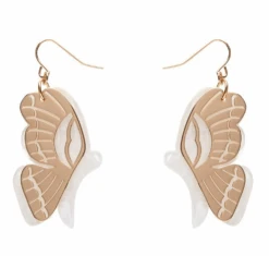Erstwilder La Belle Epoque Butterfly Drop Earrings White