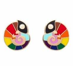 Erstwilder Pride And Joy Carmels Colourful Enamel Stud Earrings