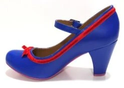 Cristofoli Autumnal Eileen Colbalt Blue With Red Ribbon -Fashion Shoe Store EileenCB5