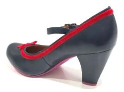 Cristofoli Eileen Navy With Red Ribbon -Fashion Shoe Store EileenNB4