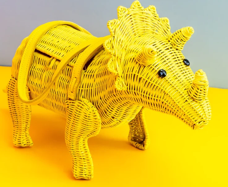 Wicker Darling Ellie Triceratops Yellow 3 Wicker Darling Ellie Triceratops Yellow - Image 3