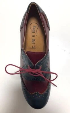 Rock N Dot Esme Burgandy With Blue Trim -Fashion Shoe Store EsmeBurg5