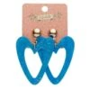 Erstwilder Pete Cromer Wildlife Textured Resin Heart Drop Earrings Aqua