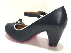 Cristofoli Juliet Navy Blue With White Trim -Fashion Shoe Store JulietNavy4