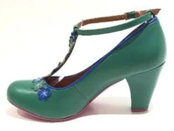 Cristofoli Lucille Green With Blue Flowers -Fashion Shoe Store LucilleGN5