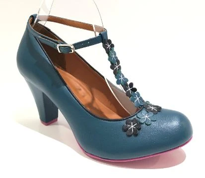 Cristofoli Lucille Petrol With Black Flowers 1 Cristofoli Lucille Petrol With Black Flowers