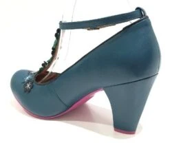 Cristofoli Lucille Petrol With Black Flowers 8 Cristofoli Lucille Petrol With Black Flowers -Fashion Shoe Store LucillePT4