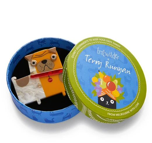 Erstwilder Terry Runyan Order Of The Pug Brooch 2 Erstwilder Terry Runyan Order Of The Pug Brooch - Image 2