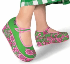 Hot Chocolate Design Pink Flowers Platforms -Fashion Shoe Store PinkFlowers2