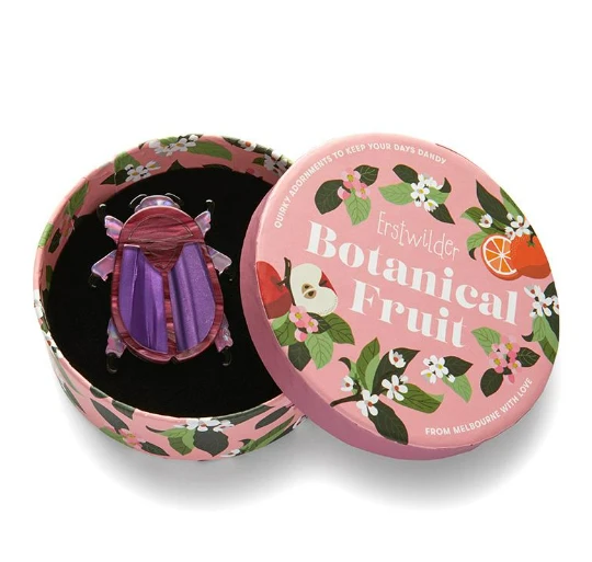 Erstwilder Botanical Fruit Summer Scarab Brooch 3 Erstwilder Botanical Fruit Summer Scarab Brooch - Image 3