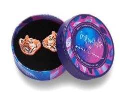 Erstwilder Pete Cromer Wildlife The Tranquil Tiger Earrings -Fashion Shoe Store TigerEar3